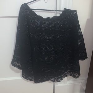 Free People Lace Short-Sleeve Top